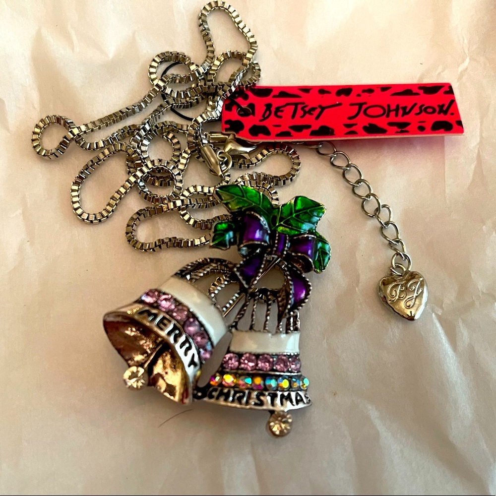 Betsy Johnson Christmas bells necklace